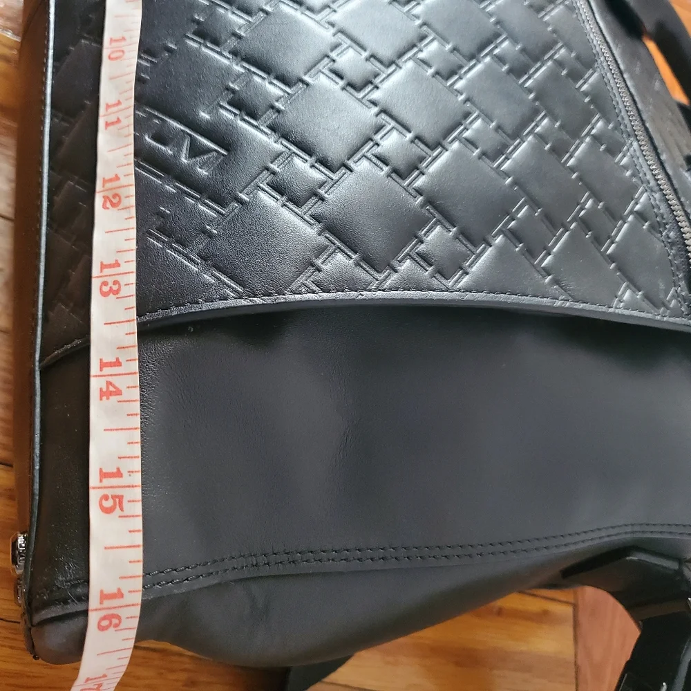 Authentic TUMI Y2K briefcase shoulder/hand business tech vintage black leather b